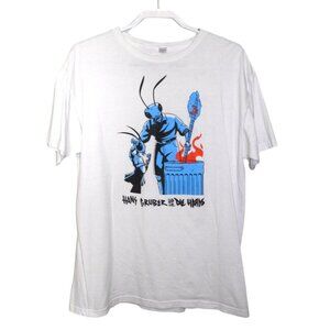 HANS GRUBER AND THE DIE HARDS white 100% cotton T Shirt M&O GOLD men's size L